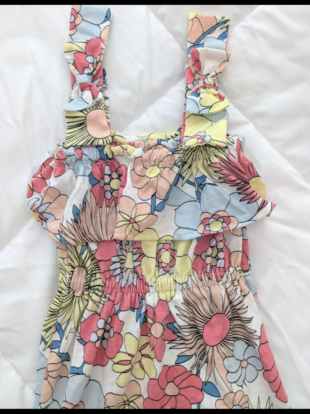 Floral Ruffle Baby Romper - Multi Color